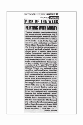 LA Weekly Pick of the Week Flirtiing with Morty